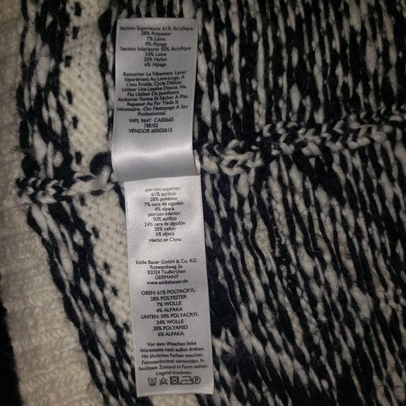 EDDIE BAUER Alpaca Wool Hooded Zip Front Cardigan Sweater Size Medium - Picture 5 of 7